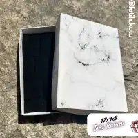 12x9x3 Beyaz Mermer Desenli Süngerli Takı Kutusu [Demonte] - Görsel 1