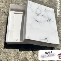 12x9x3 Beyaz Mermer Desenli Süngerli Takı Kutusu [Demonte] - Görsel 2
