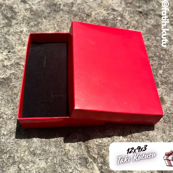 12x9x3 Kırmızı Süngerli Takı Kutusu [Demonte]