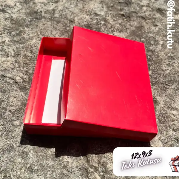 12x9x3 Kırmızı Süngerli Takı Kutusu [Demonte]