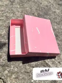 12x9x3 Pembe Mermer Desenli Süngerli Takı Kutusu [Demonte] - Görsel 2