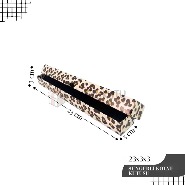 23x3x3 Leopar Desenli Kolye Kutusu [Demonte]
