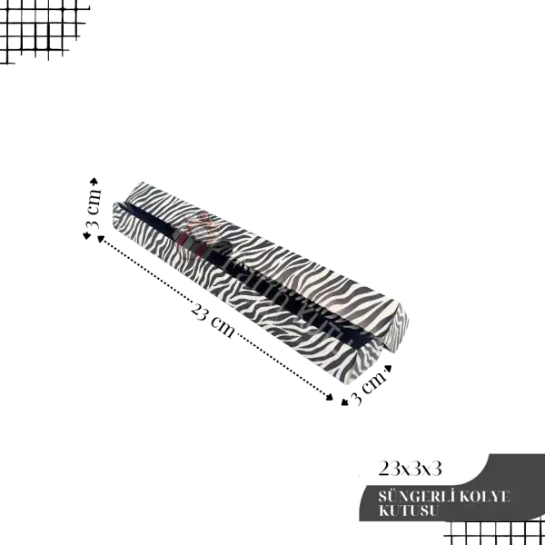 23x3x3 Zebra Desenli Kolye Kutusu [Demonte]