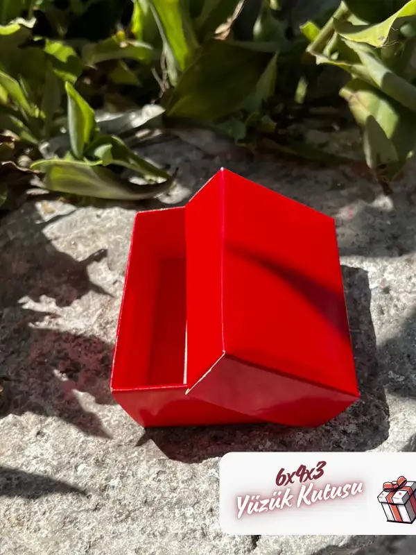 Kampanyalı! 6x4x3 Kırmızı Süngerli Yüzük Kutusu [Demonte]