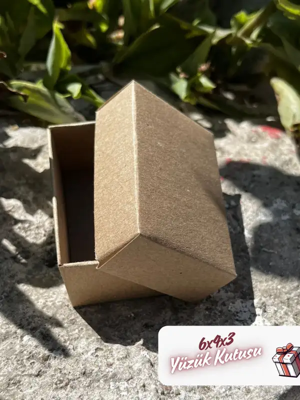 Kampanyalı! 6x4x3 Kraft Süngerli Yüzük Kutusu [Demonte]