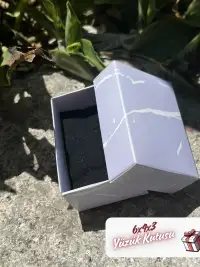 Kampanyalı! 6x4x3 Lila Mermer Desenli Süngerli Yüzük Kutusu [Demonte] - Görsel 1