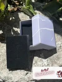 Kampanyalı! 6x4x3 Lila Mermer Desenli Süngerli Yüzük Kutusu [Demonte] - Görsel 3
