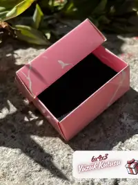 Kampanyalı! 6x4x3 Pembe Mermer Desenli Süngerli Yüzük Kutusu [Demonte] - Görsel 4