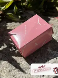 Kampanyalı! 6x4x3 Pembe Mermer Desenli Süngerli Yüzük Kutusu [Demonte] - Görsel 5