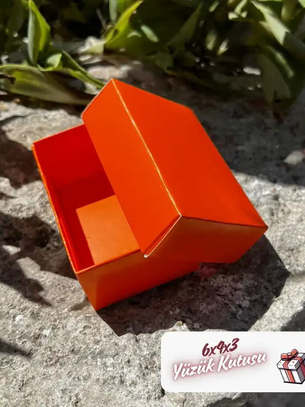 Kampanyalı! 6x4x3 Turuncu Süngerli Yüzük Kutusu [Demonte]