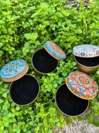 7x3 Metal Karışık Süngerli Takı Kutusu [10 Adet] - Görsel 1