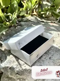 8x6x3 Beyaz Mermer Desenli Süngerli Takı Kutu [Demonte] - Görsel 4