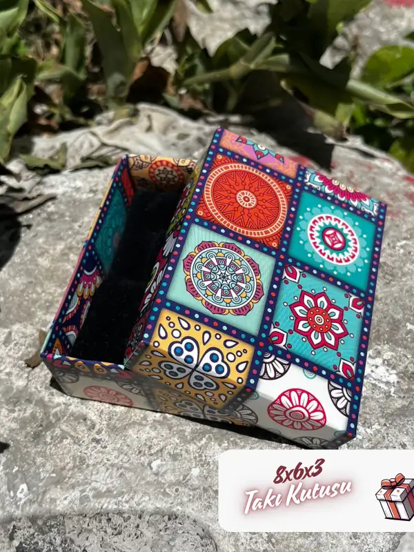 8x6x3 Çini Desenli Süngerli Takı Kutu [Demonte]