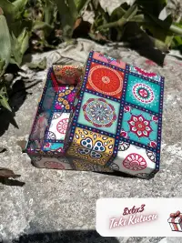 8x6x3 Çini Desenli Süngerli Takı Kutu [Demonte] - Görsel 2