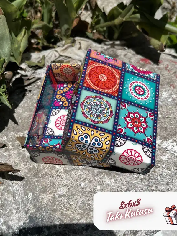 8x6x3 Çini Desenli Süngerli Takı Kutu [Demonte]