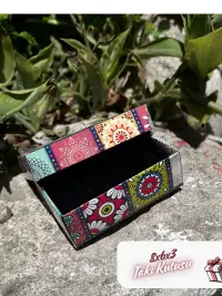 8x6x3 Çini Desenli Süngerli Takı Kutu [Demonte] - Görsel 4