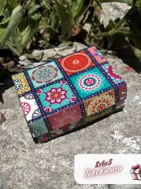 8x6x3 Çini Desenli Süngerli Takı Kutu [Demonte] - Görsel 5