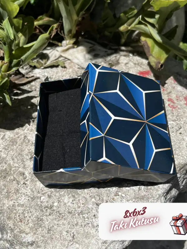 8x6x3 Elmas Desenli Süngerli Takı Kutusu [Demonte]