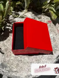 8x6x3 Kırmızı Süngerli Takı Kutusu [Demonte] - Görsel 1
