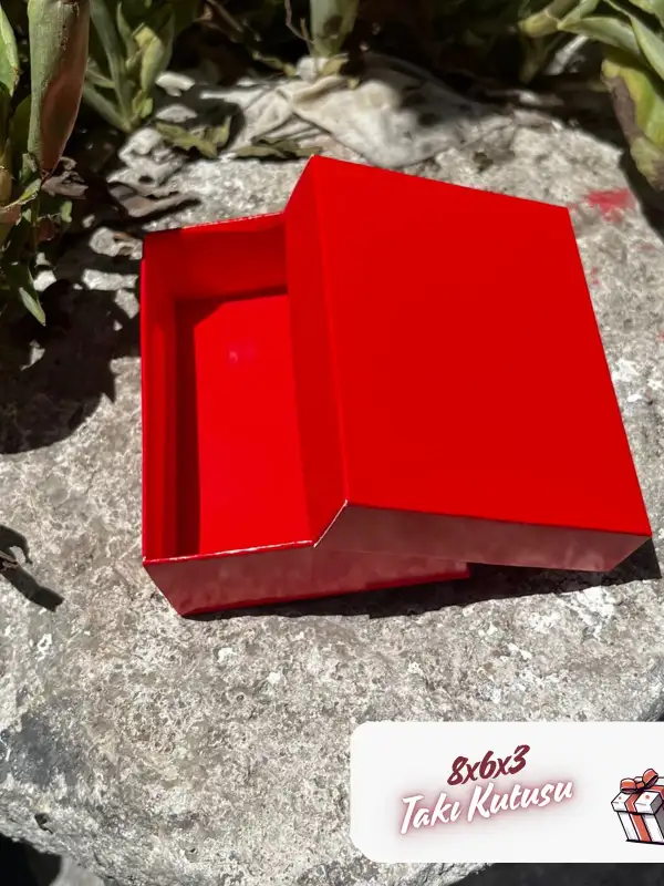 8x6x3 Kırmızı Süngerli Takı Kutusu [Demonte]