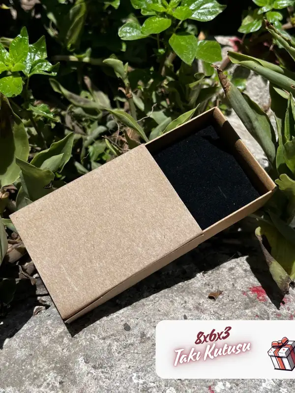 8x6x3 Kraft Çekmeceli Süngerli Takı Kutusu [Demonte]