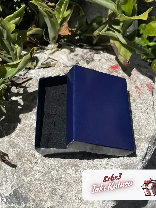 8x6x3 Lacivert Süngerli Takı Kutusu [Demonte]