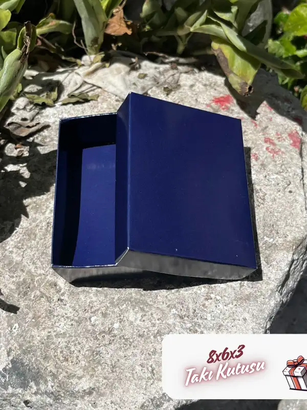 8x6x3 Lacivert Süngerli Takı Kutusu [Demonte]