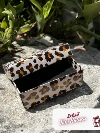 8x6x3 Leopar Desenli Süngerli Takı Kutusu [Demonte] - Görsel 4