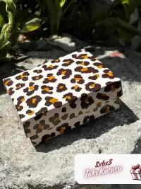 8x6x3 Leopar Desenli Süngerli Takı Kutusu [Demonte] - Görsel 5