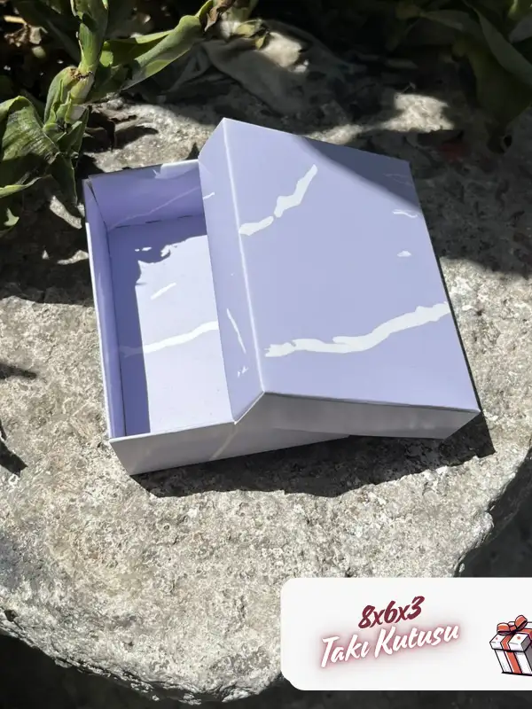 8x6x3 Lila Mermer Desenli Süngerli Takı Kutusu [Demonte]