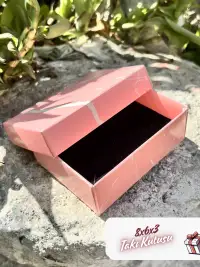 8x6x3 Pembe Mermer Desenli Süngerli Takı Kutusu [Demonte] - Görsel 4