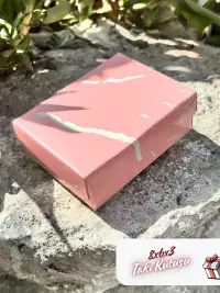 8x6x3 Pembe Mermer Desenli Süngerli Takı Kutusu [Demonte] - Görsel 5