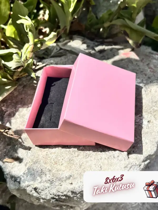 8x6x3 Pembe Süngerli Takı Kutusu [Demonte]