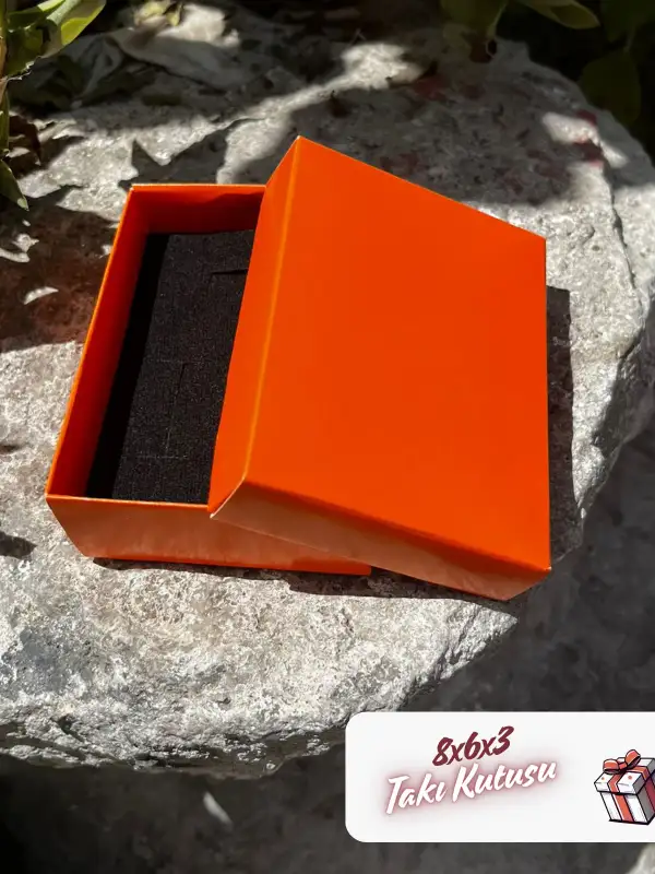 8x6x3 Turuncu Süngerli Takı Kutusu [Demonte]