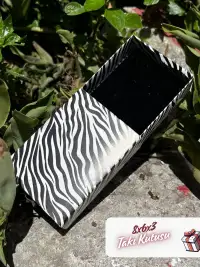 8x6x3 Zebra Desenli Çekmeceli Süngerli Takı Kutusu [Demonte] - Görsel 1
