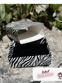 8x6x3 Zebra Desenli Çekmeceli Süngerli Takı Kutusu [Demonte] - Görsel 4