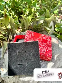 8x8x3 Kırmızı Kalp Desenli Süngerli Takı Kutusu [Demonte] - Görsel 2