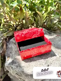 8x8x3 Kırmızı Kalp Desenli Süngerli Takı Kutusu [Demonte] - Görsel 4