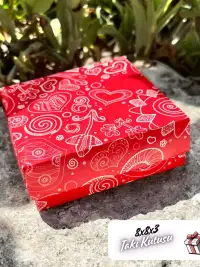 8x8x3 Kırmızı Kalp Desenli Süngerli Takı Kutusu [Demonte] - Görsel 5