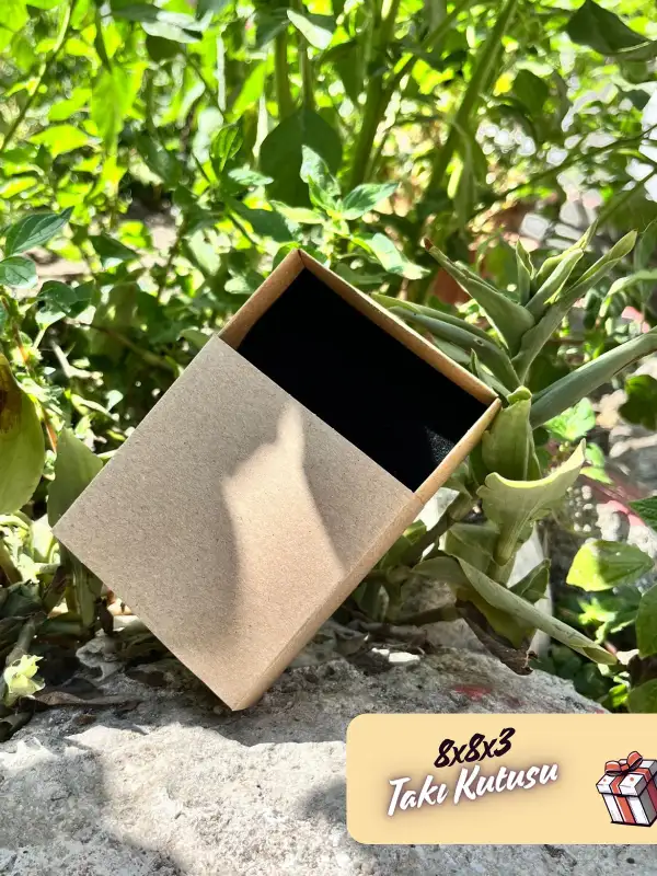 8x8x3 Kraft Çekmeceli Süngerli Takı Kutusu [Demonte]