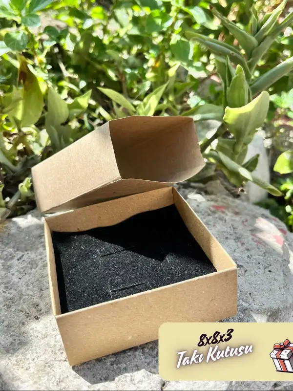 8x8x3 Kraft Çekmeceli Süngerli Takı Kutusu [Demonte]
