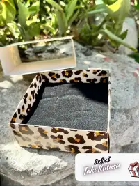 8x8x3 Leopar Çekmeceli Süngerli Takı Kutusu [Demonte] - Görsel 2