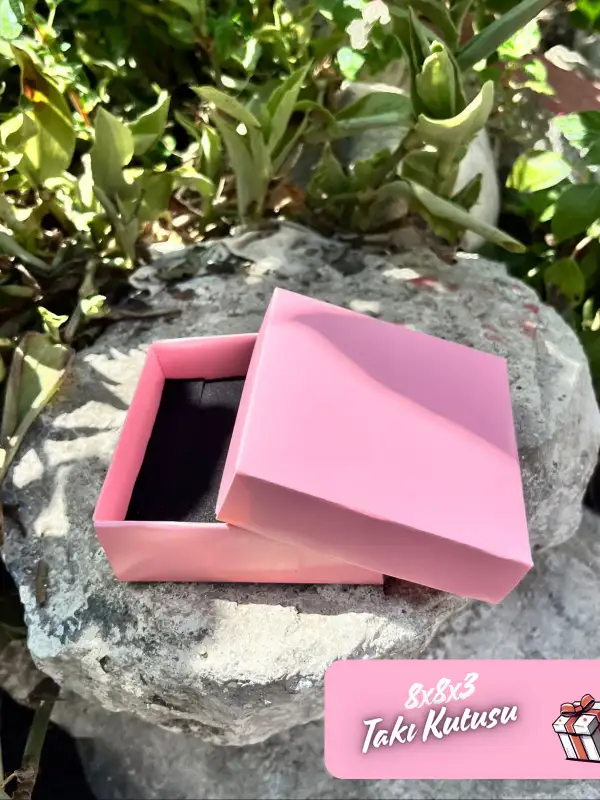 8x8x3 Pembe Süngerli Takı Kutusu [Demonte]