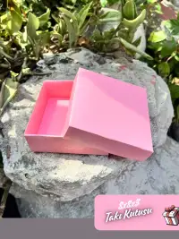 8x8x3 Pembe Süngerli Takı Kutusu [Demonte] - Görsel 3