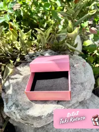 8x8x3 Pembe Süngerli Takı Kutusu [Demonte] - Görsel 4