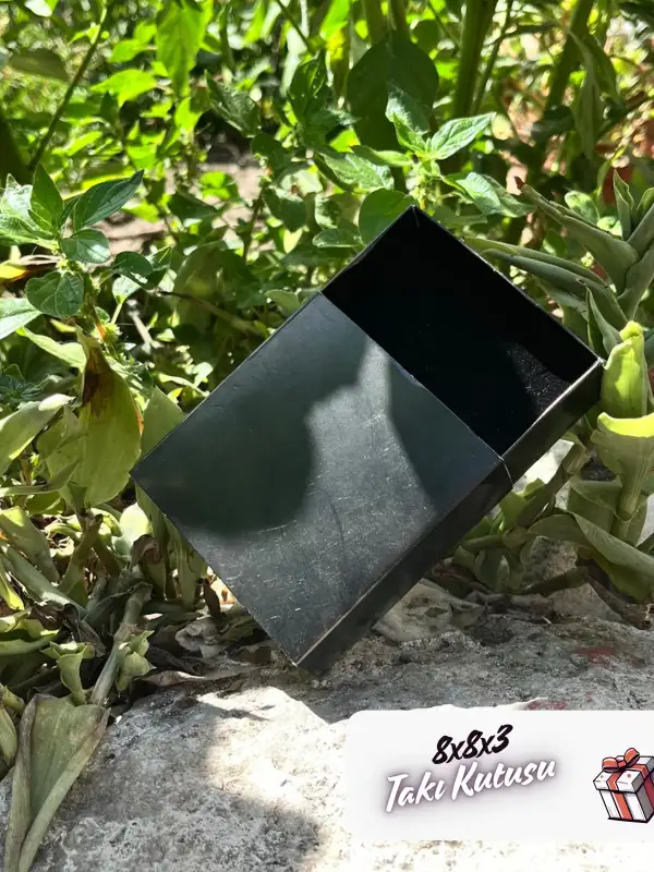 8x8x3 Siyah Çekmeceli Süngerli Takı Kutusu [Demonte]