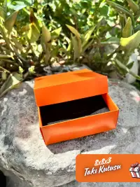 8x8x3 Turuncu Süngerli Takı Kutusu [Demonte] - Görsel 3