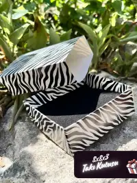 8x8x3 Zebra Desenli Süngerli Takı Kutusu [Demonte] - Görsel 4